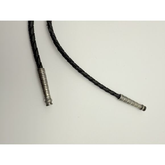 Horse Leather Ege Pewter 1992 Bolo Tie Silver Tone Western Wear Horse Collectors - Picture 4 of 5